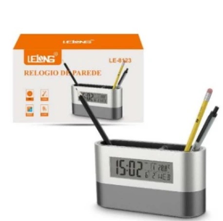 Relógio Digital Mesa Despertador Calendário E Termômetro Led Cor 8123