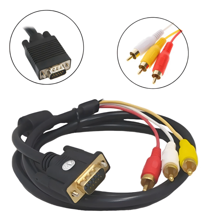 Cabo Vga Para 3x Rca 3 Video 1.50mt