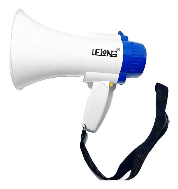 Megafone Lelong Top Recarregável Com Gravador De Voz + Alça