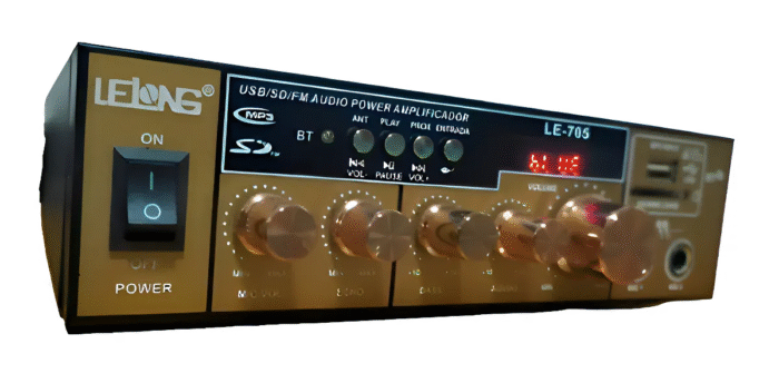 Mini Amplificador/receiver Som Bluetooth, Usb, Fm, Karaoke