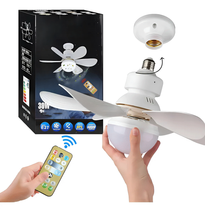 Ventilador Teto Com Luz Integrada Silencioso Branco Wifi Led