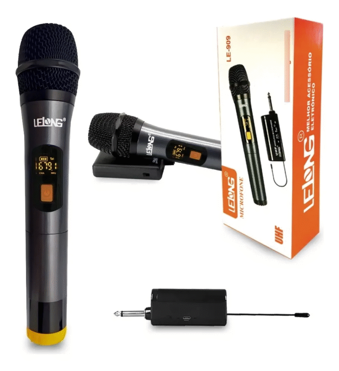 Microfone Profissional Sem Fio Wireless Som Digital Potente