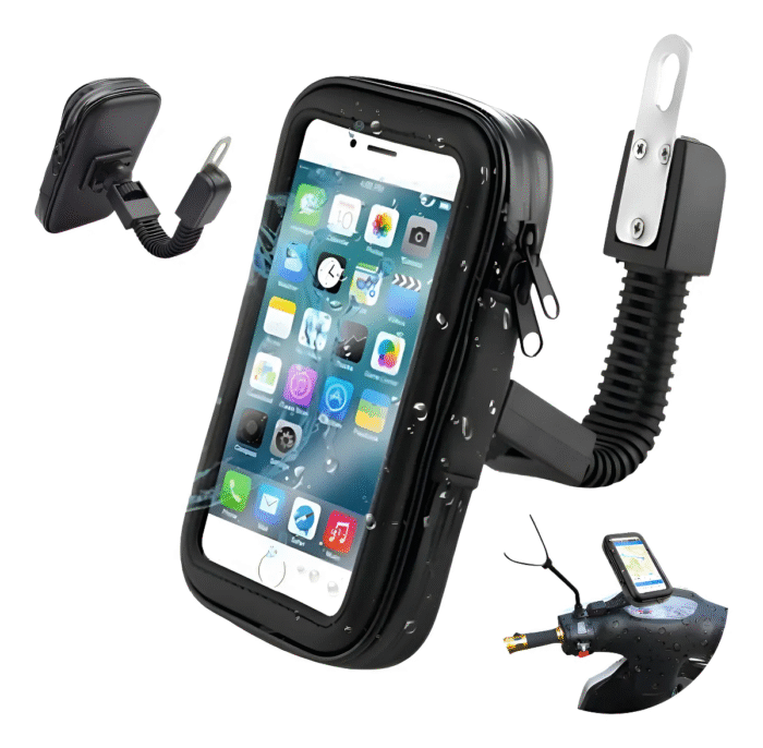 Suporte Moto Gps Impermeável Chuva Prova D'água 360º Cor Preto Para Tela 5.5' Mimar Gift