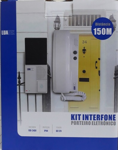 Kit Interfone Porteiro Eletrônico Luatek 150m