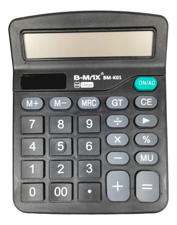 Calculadora De Mesa 12 Dígitos Bm-k01 Mb Tech- B-max Preto