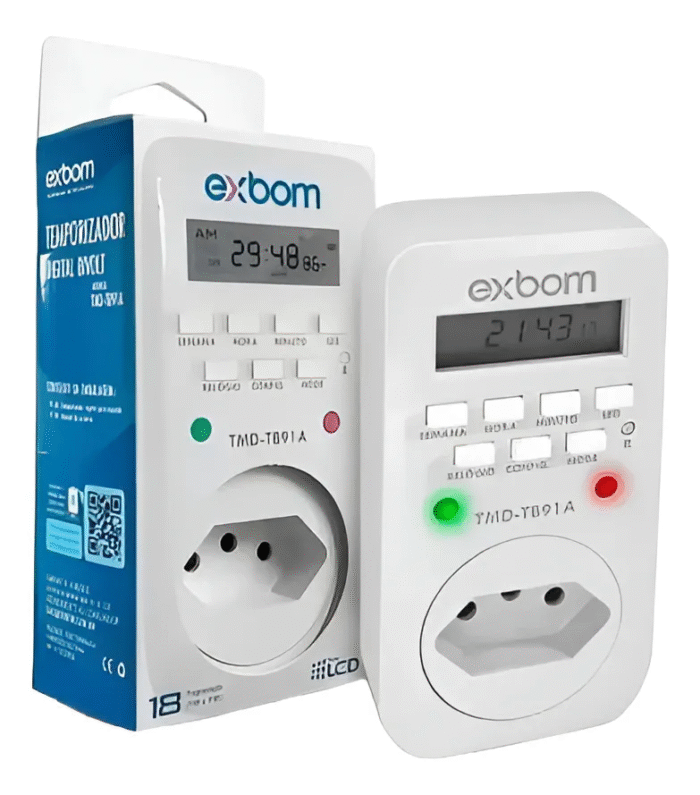 Temporizador Digital Exbom - Programável Bivolt/lcd- Leds