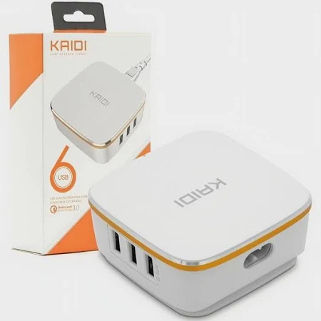 Hub 6 Portas Kaidi Kd-601 Carregador Rápido Turbo Usb 2.0