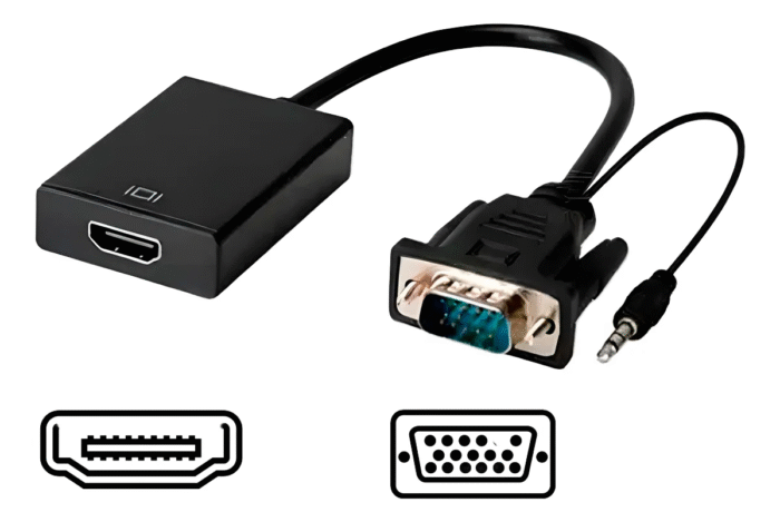 Adaptador Vga Macho P/ Hdmi Femea C/ Saída De Áudio - Fy