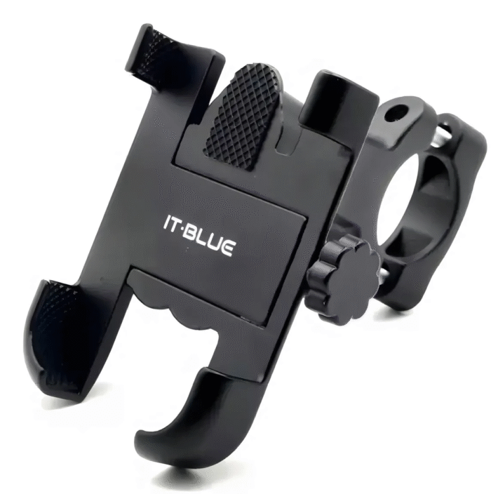 Suporte celular com carregador para moto guidão alumínio articulado preto