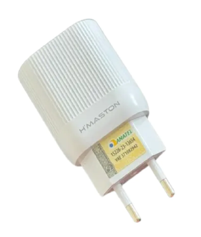 Carregador Rápido H’Maston LR18-3 15W 2 USB Turbo Bivolt com Cabo