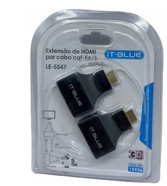 Extensão HDMI Via Cabo De Rede Cat.5/6 Ate 30Mts - LE-5547 100%