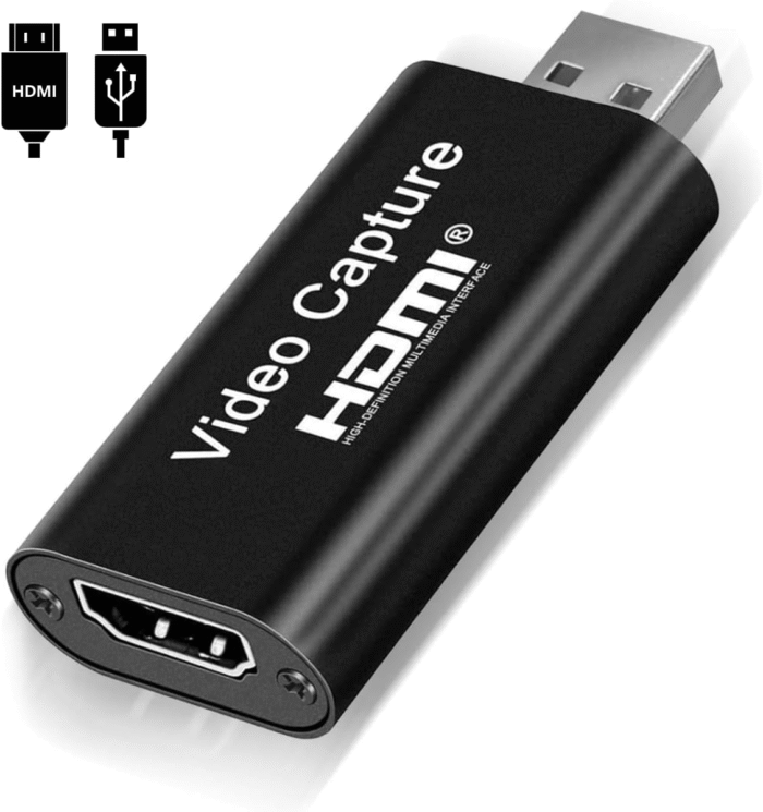 Placa de captura de vídeo HDMI 4K, cartão de captura de vídeo Cam Link, adaptador de captura de áudio HDMI para USB 2.0 dispositivo de captura de gravação...