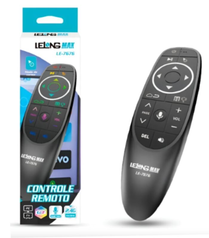 Controle Remoto Air Mouse 2.4g Giroscópio C/ Voz Lelong Le-7676