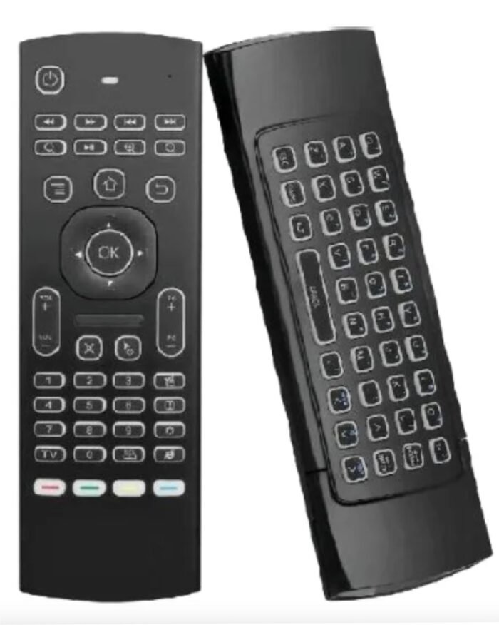 Controle Remoto Universal Air Mouse Com Teclado E Led + 10m Preto