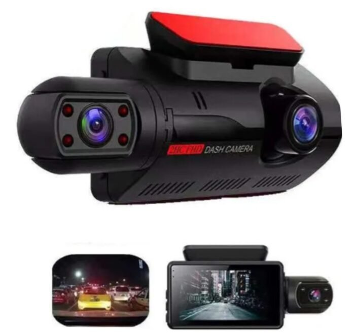 Câmera Dvr Veicular Automotiva Com Dupla Lente For Uber/taxi