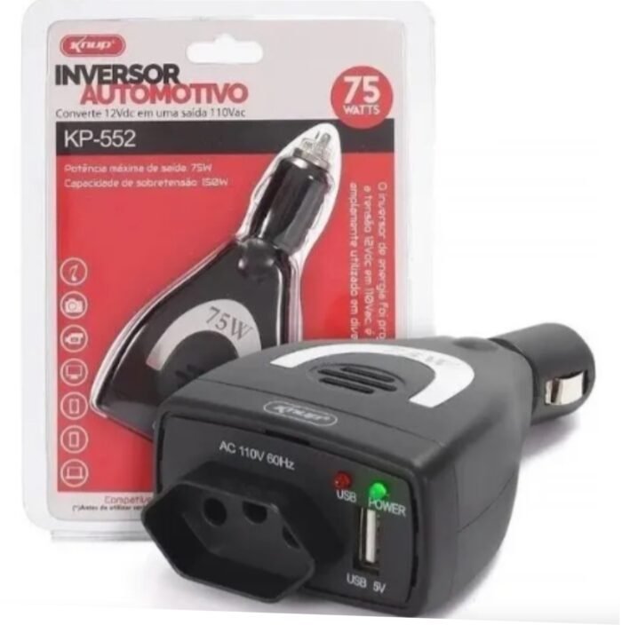 Inversor Automotivo 12v Saída 110v 75w