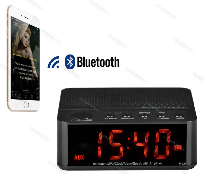 Rádio Relogio Despertador Digital De Mesa Com Rádio Flex Cor Preto - Imagem 3