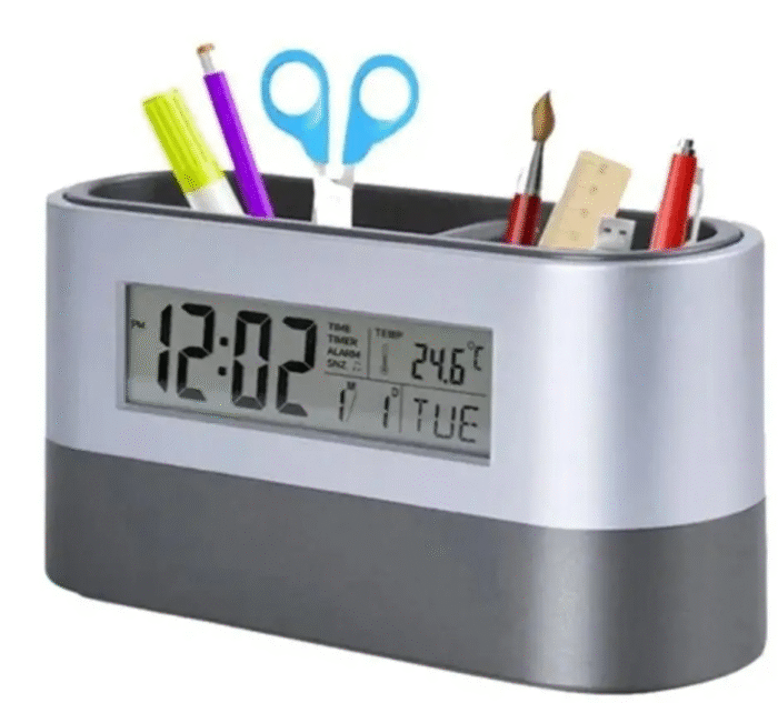 Relógio Digital Mesa Despertador Calendário E Termômetro Led Cor 8123 - Imagem 3
