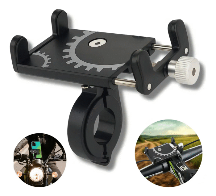 Suporte Celular Bike Moto Regulagem Universal Forte Alumínio Guidão Ajustável Reforçado Resistente À Prova D'água Fixo