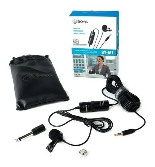 Microfone De Lapela Boya By-m1 Para Câmera Dslr E Smartphone