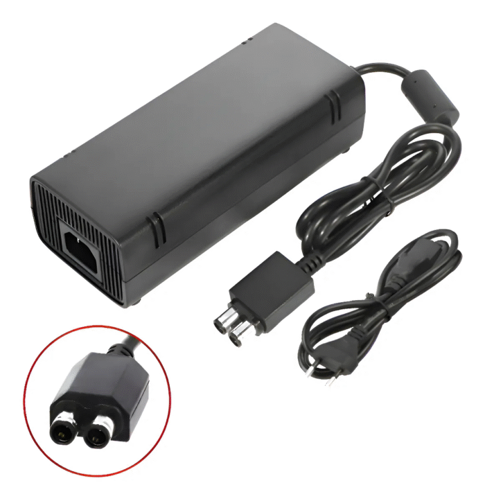 Fonte Para Xbox 360 Slim 2 Pinos Bivolt Cabo De Energia Biv Voltagem de entrada 110V/220V