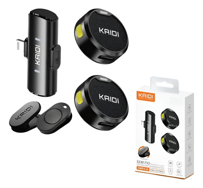 Microfone De Lapela Sem Fio Duplo Profissional Iphone 8 A 14