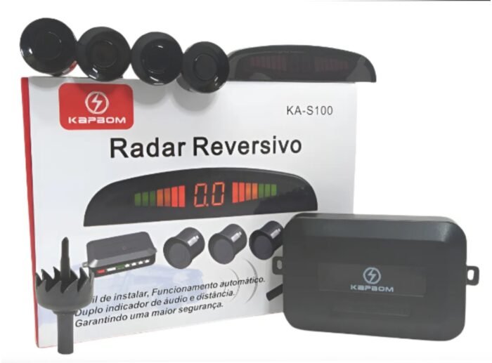 Sensor De Ré 4 Sensores Display Led Estacionamento Radar Reversivo Ka-s100