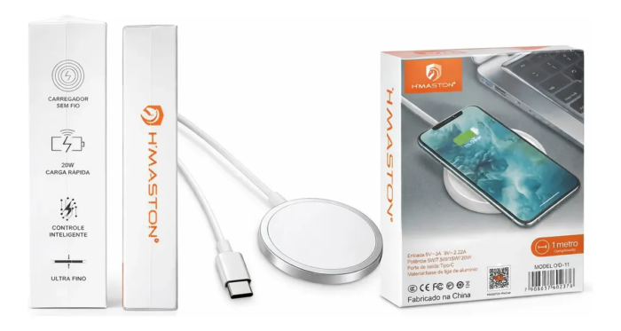 Carregador Magnético S/fio 20w Magsafe Hmaston Yd-11 Usb-c