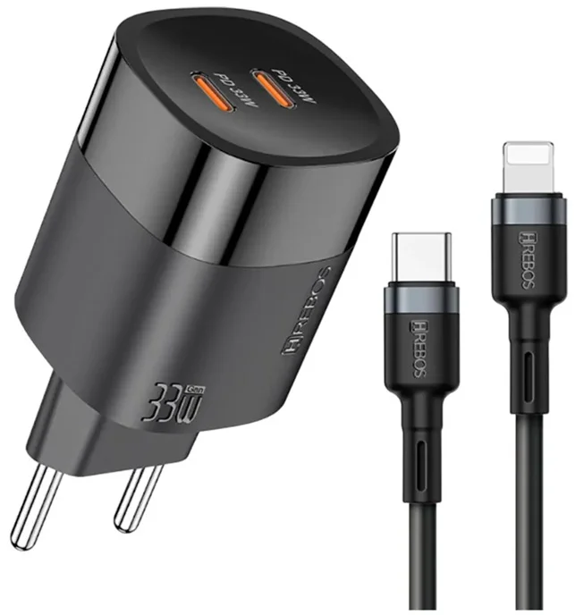 Carregador Rápido Hrebos Quantum Charge 33w Usb-c Para IOS