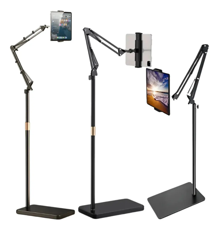 Suporte De Chão Pedestal P/ Tablet Celular Articulado 360