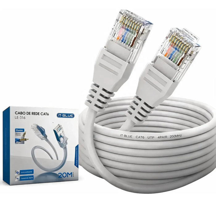 Cabo rede Cat6 Profissional 20M