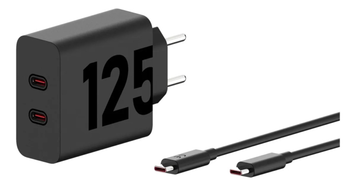 Carregador Motorola 125 duo 30x usb-pe vem cabo usb A para USBC