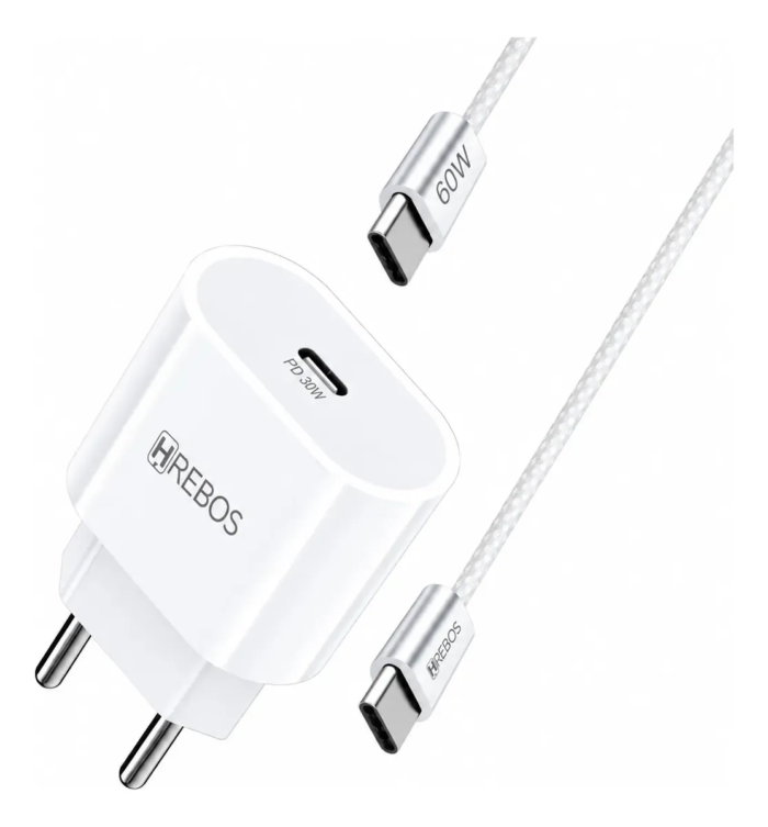 FONTE HREBOS PREMIUM 30W AURON CHARGE CRG-364CC USBC TIPO C