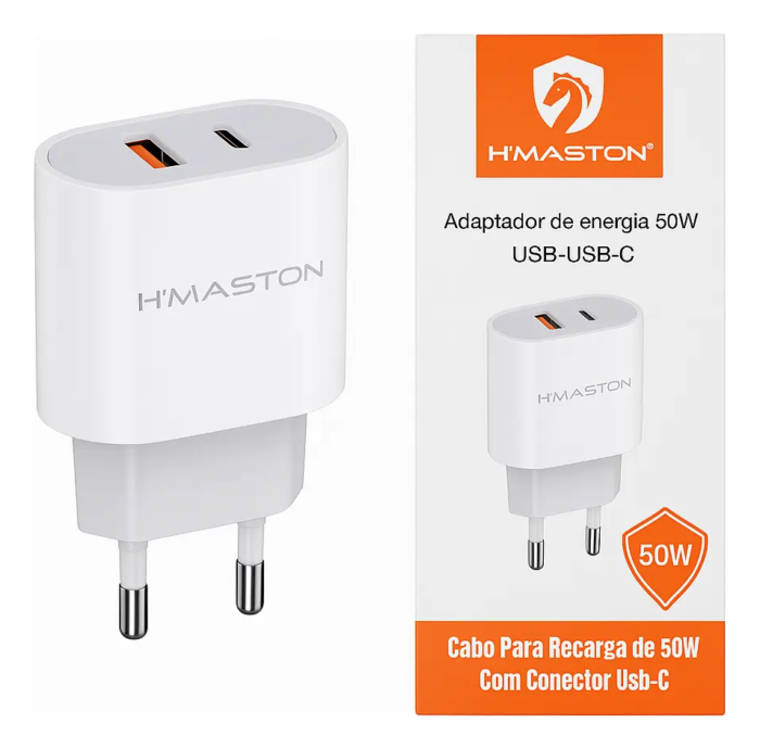Carregador H'maston Turbo 50w Usb/usb-c Lr28-4