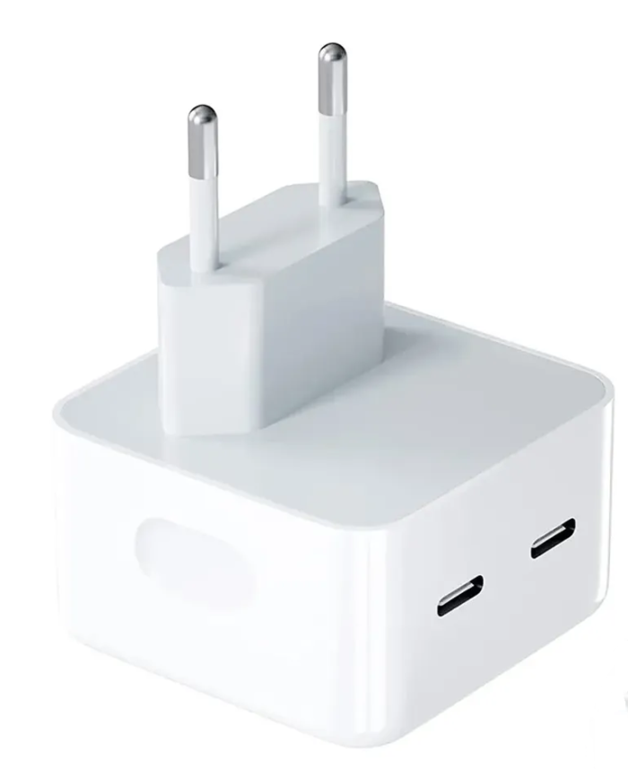 Carregador 50w Turbo Fonte 2 Usb-c Para Iphone