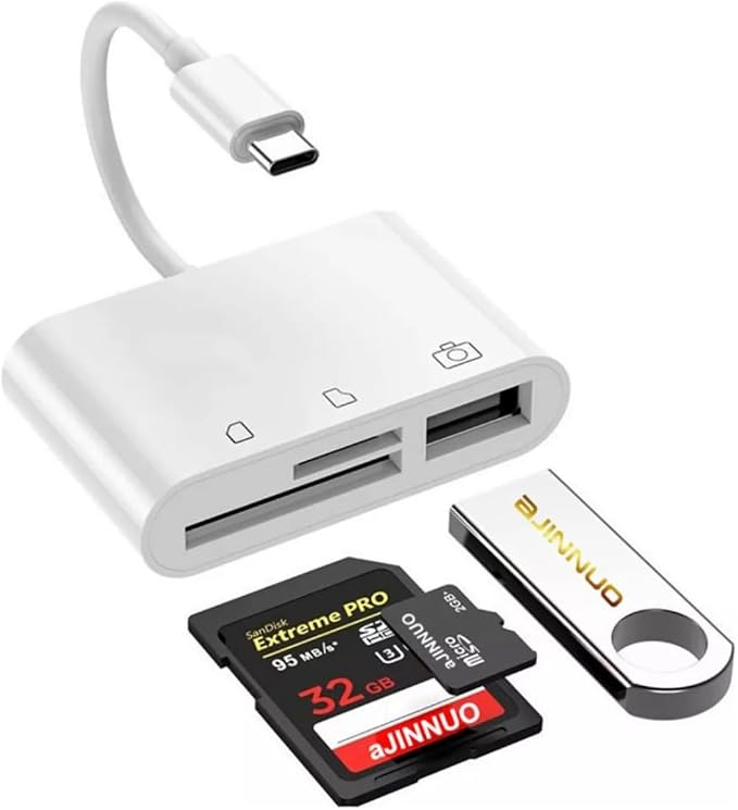 Leitor Cartão Memória Adaptador Usb-c Otg UsbTf Sd Cf