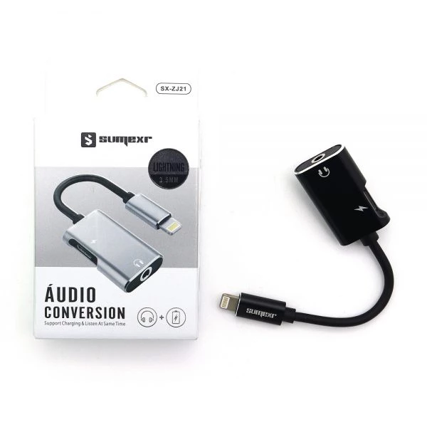 Adaptador Sumexr Para iPhone Entrada P2 E Lightning