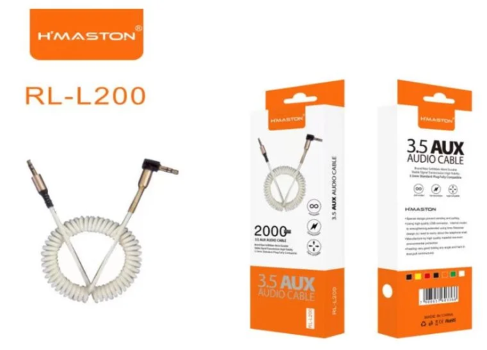 Cabo Auxiliar Espiral Mola Hmaston P2 X P2 3.5mm 2 Metros