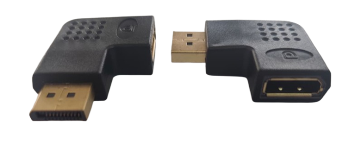 Adaptador Display Porte Macho x Display porte Femea 90 graus curva