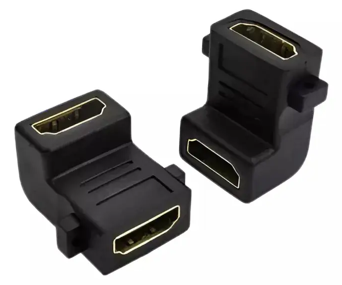 Emenda Extensor Hdmi Fêmea X Fêmea Em L 90° Graus