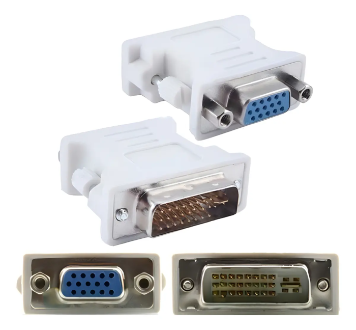 Adaptador Dvi 24+5 Pinos Macho Para Vga Femea Dvi X Vga