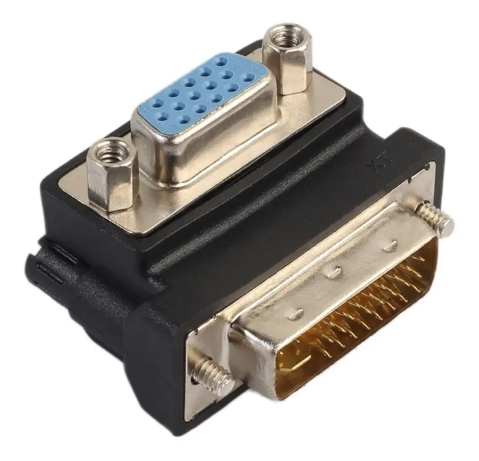 Adaptador Dvi-i 24+5 X Vga 90 Graus Tipo L Monitor Projetor