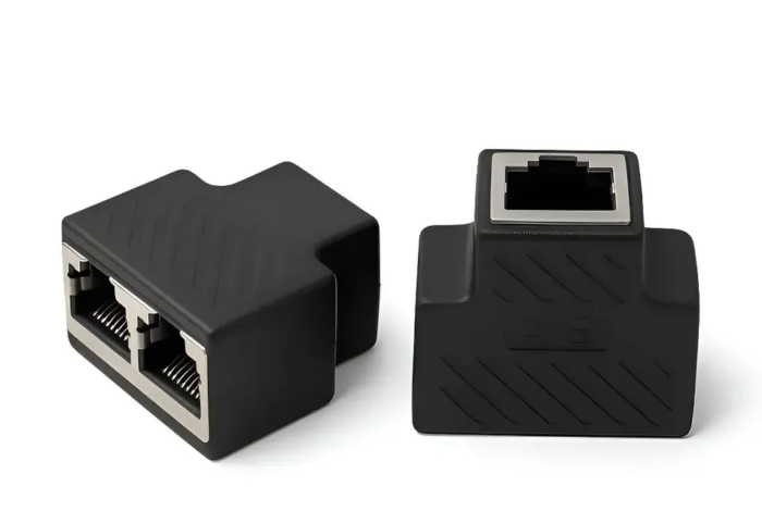 Adaptador Emenda Splitter Rj45 Divisor Y 1x2 Femea Internet