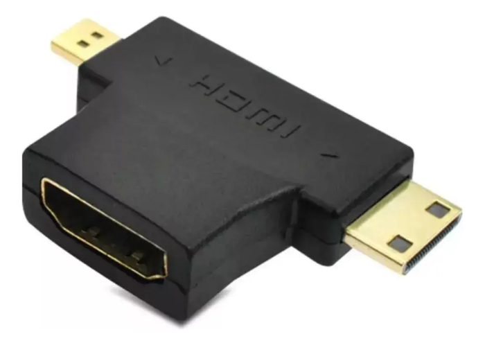 Adaptador Hdmi 3x1 Hdmi Femea Mini Hdmi Macho E Micro Macho