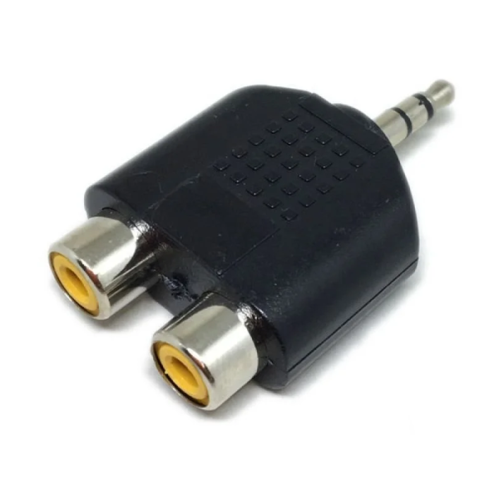 Adaptador P2 Macho Estéreo, 2 Rca Femea Amarelo
