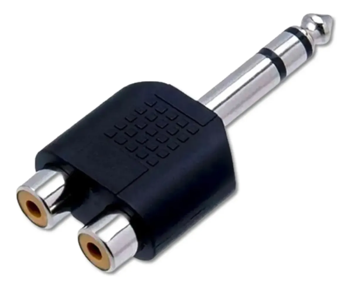 Adaptador P10 Macho St X 2 Rca Fêmea mono