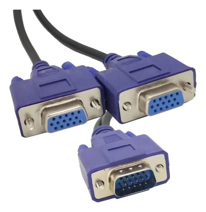 Cabo Adaptador VGA Y Splitter Duplicador 1 Macho X 2 Femeas